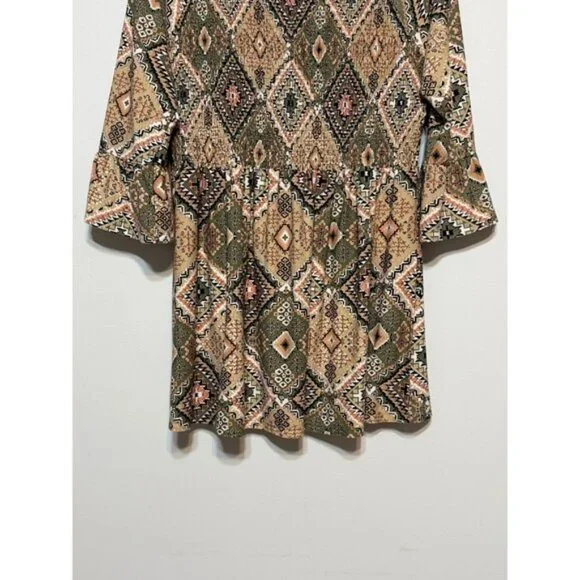 Southwestern Boho 70s Revival Tunic Top Womens Size‎ Large Hippie Rustic Chic - Picture 2 of 9